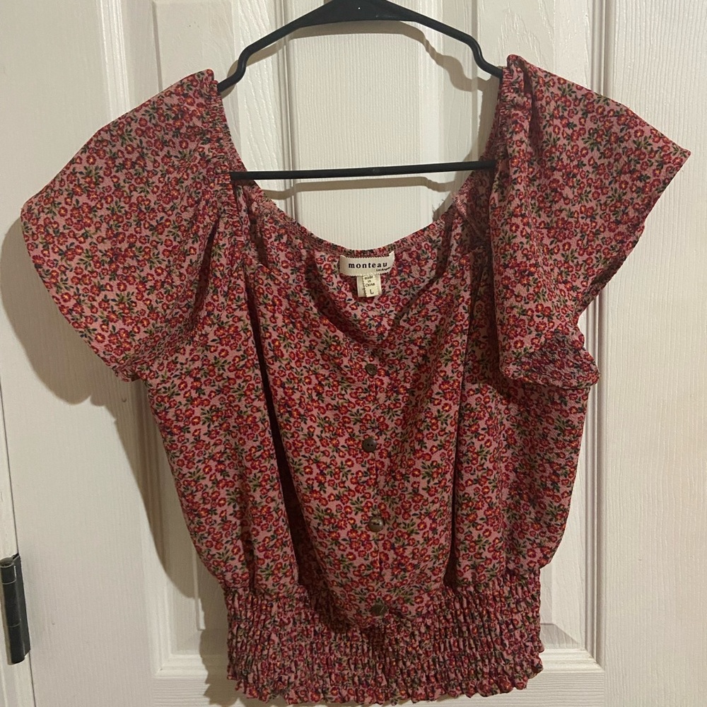 Cute Pink Off the shoulder Cropped Top